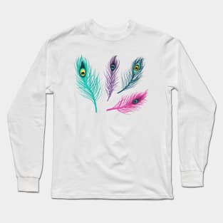 Peacock Feather Long Sleeve T-Shirt